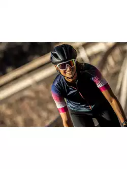 Rogelli WAVES női kerékpáros mez, sötétkék és rózsaszín