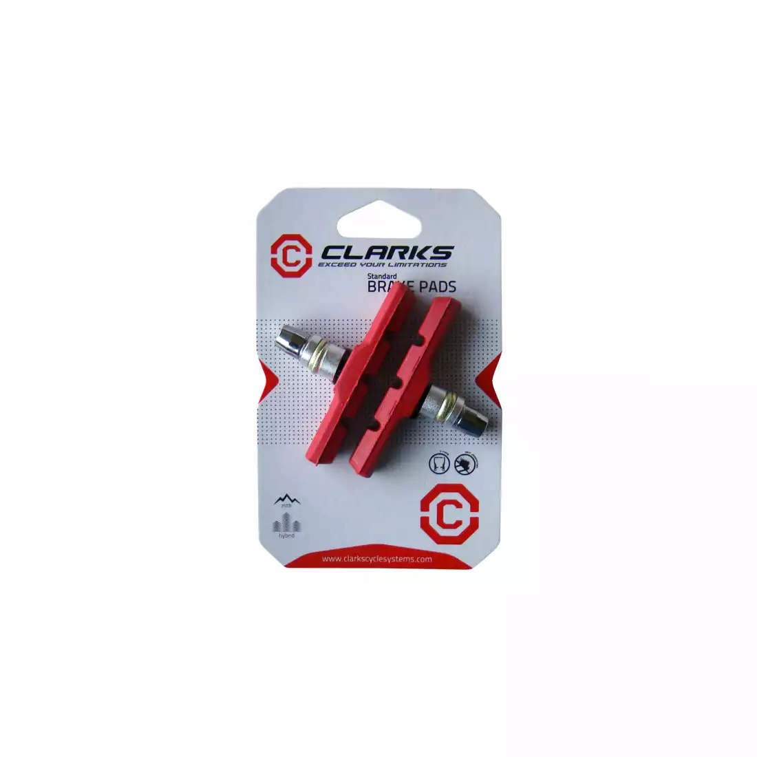 CLARKS CP511 MTB Fékbetétek fékekhez V-brake, Piros