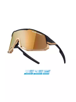 FORCE ATTIC Sportszemüveg cserélhető lencsékkel, fekete és arany
