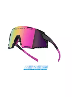 FORCE GRIP Sport szemüveg, lila REVO lencsék, fekete és rózsaszín