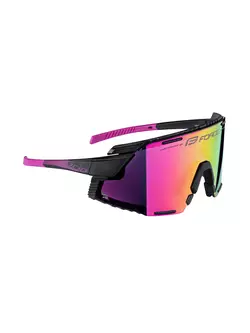 FORCE GRIP Sport szemüveg, lila REVO lencsék, fekete és rózsaszín