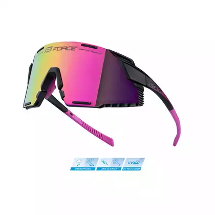 FORCE GRIP Sport szemüveg, fekete és rózsaszín