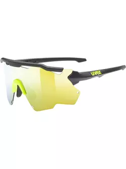 UVEX sportszemüveg Sportstyle 228 mirror yellow (S3), fekete-fluor