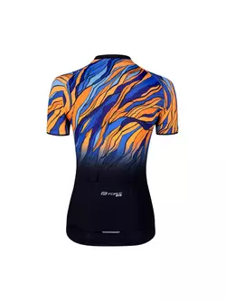 FORCE LIFE LADY női kerékpáros mez, fekete, kék és narancssárga színben