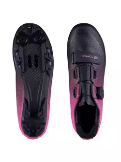 FORCE MTB VICTORY LADY Női kerékpáros cipő, fekete és rózsaszín