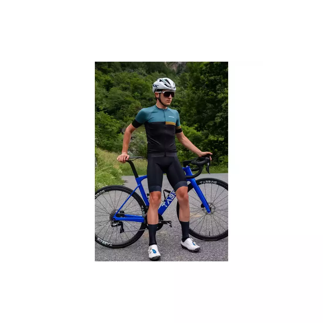 Biemme PRO EVO 2.1 nadrágtartós férfi kerékpáros rövidnadrág, fekete és zöld