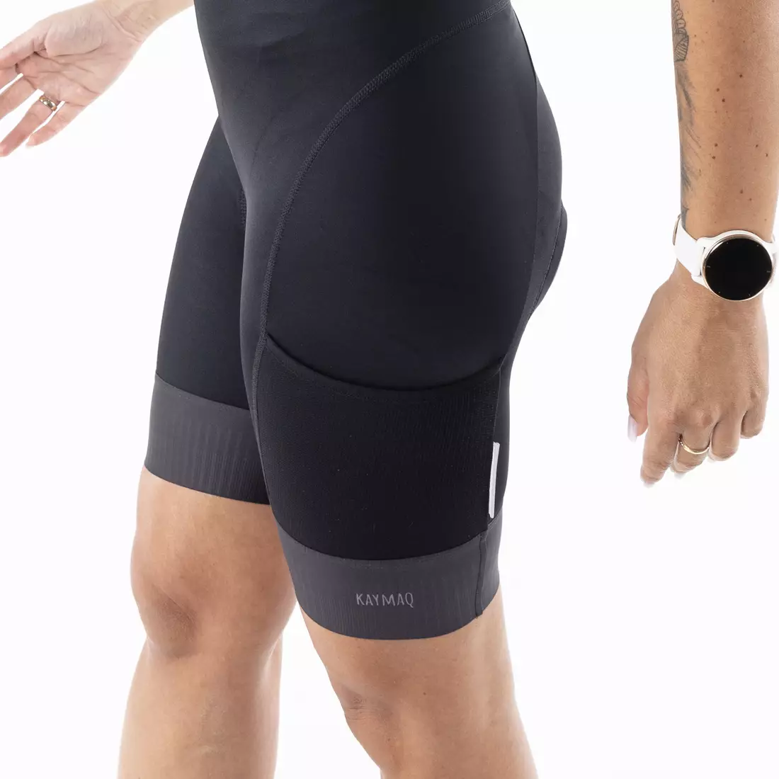 KAYMAQ DESIGN KQSII-4003 nadrágtartós női kerékpáros rövidnadrág, fekete