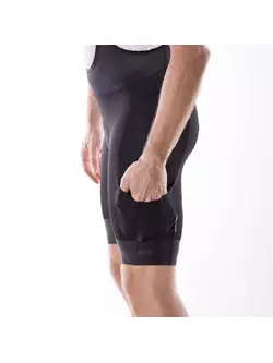 KAYMAQ KYB-0014 nadrágtartós férfi kerékpáros rövidnadrág, fekete