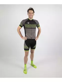 Rogelli RITMO férfi kerékpáros rövidnadrág, fekete és zöld