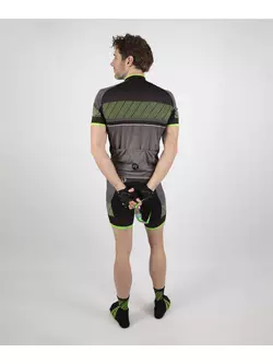 Rogelli RITMO férfi kerékpáros rövidnadrág, fekete és zöld