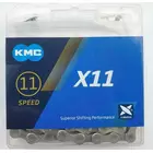 KMC X11 kerékpárlánc 11 sebességes, 118 lengőkaros, szürke