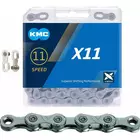 KMC X11 kerékpárlánc 11 sebességes, 118 lengőkaros, szürke