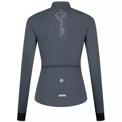 Rogelli DISTANCE női szigetelt kerékpáros kabát, szürke-rózsaszín