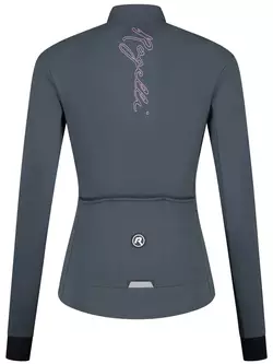 Rogelli DISTANCE női szigetelt kerékpáros kabát, szürke-rózsaszín