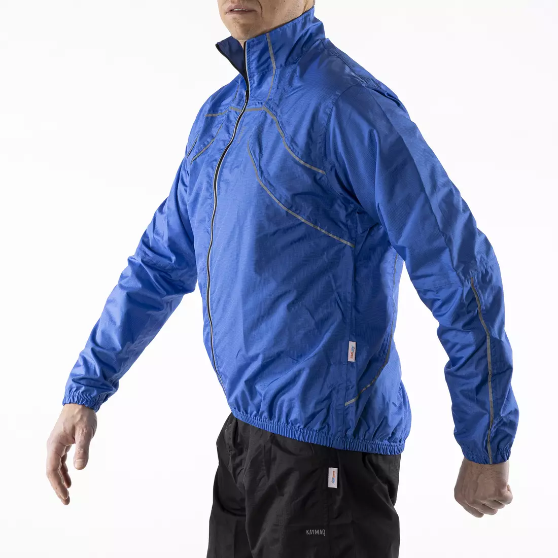 KAYMAQ J1 férfi kapucnis eső kerékpáros dzseki, kék