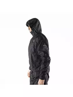 KAYMAQ J2MH férfi kapucnis eső kerékpáros dzseki, fekete