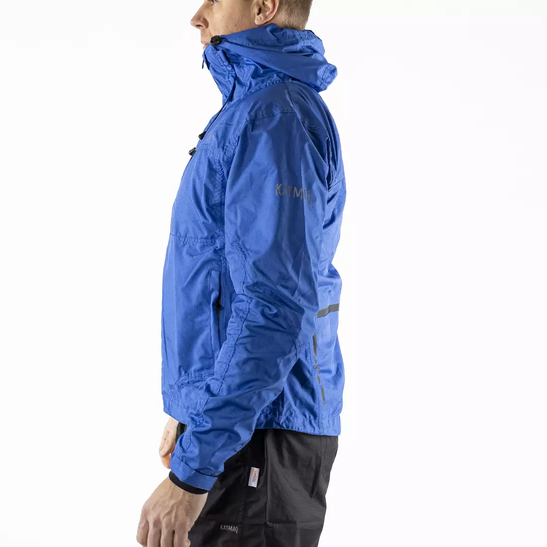 KAYMAQ J2MH férfi kapucnis eső kerékpáros dzseki, kék
