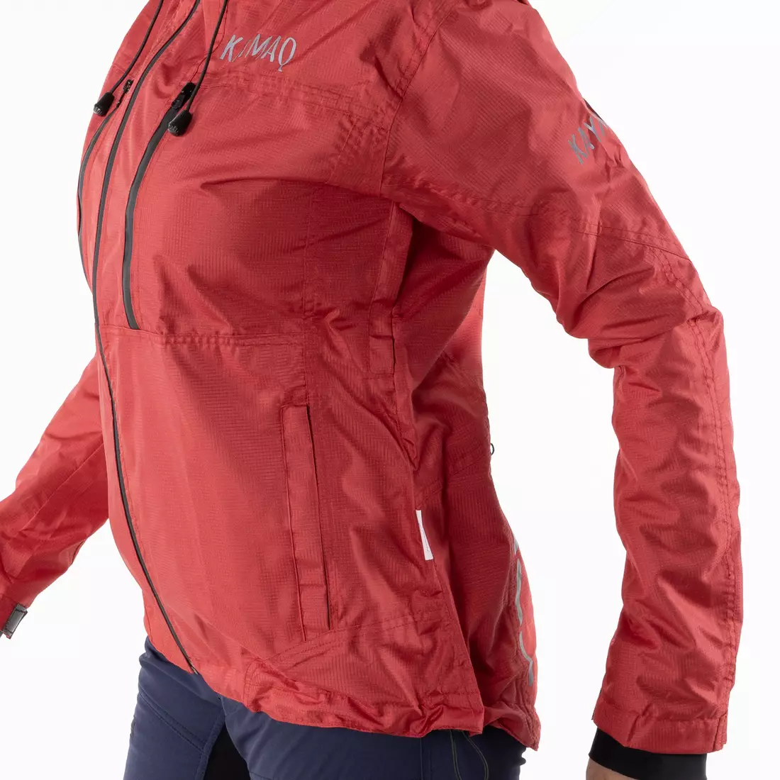 KAYMAQ J2WH női kapucnis eső kerékpáros dzseki, piros