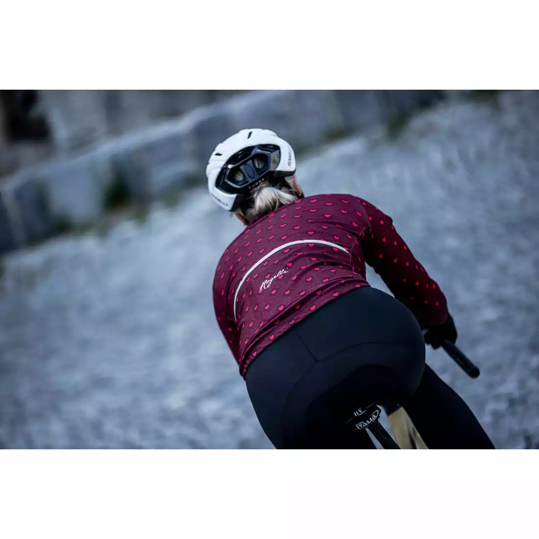 ROGELLI HEARTS női téli kerékpáros kabát, piros