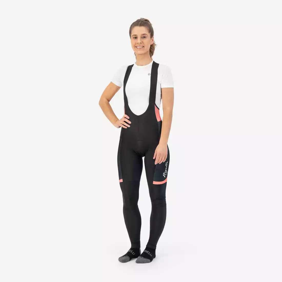 ROGELLI SELECT II női téli kerékpáros nadrág nadrágtartóval, coral