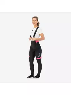 ROGELLI SELECT II női téli kerékpáros nadrág nadrágtartóval, rózsaszín