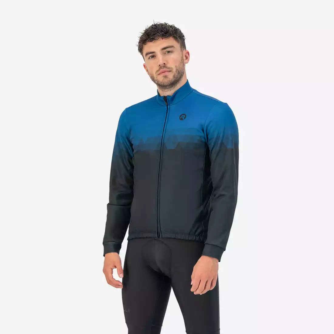 ROGELLI SPHERE férfi téli kerékpáros kabát, fekete és kék