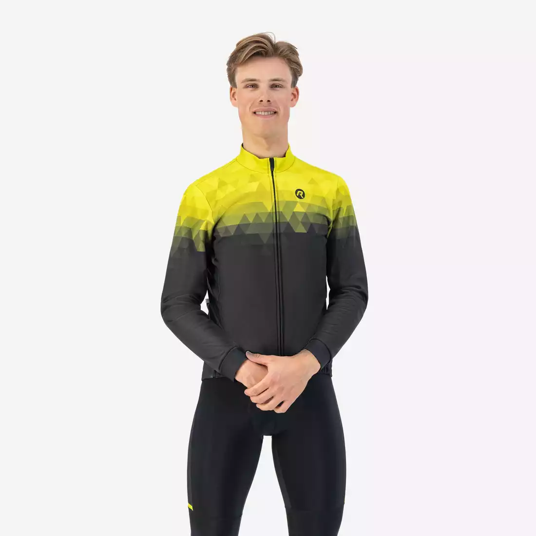 ROGELLI SPHERE férfi téli kerékpáros kabát, fekete és sárga színben