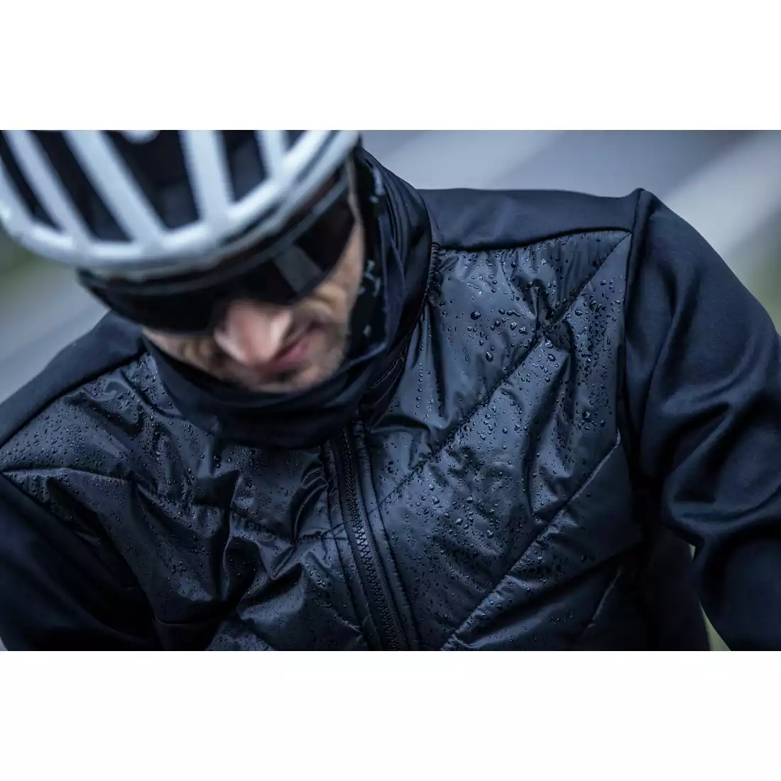 ROGELLI WADDED II férfi téli kerékpáros kabát, fekete