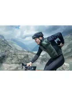 ROGELLI WADDED II férfi téli kerékpáros kabát, zöld és fekete
