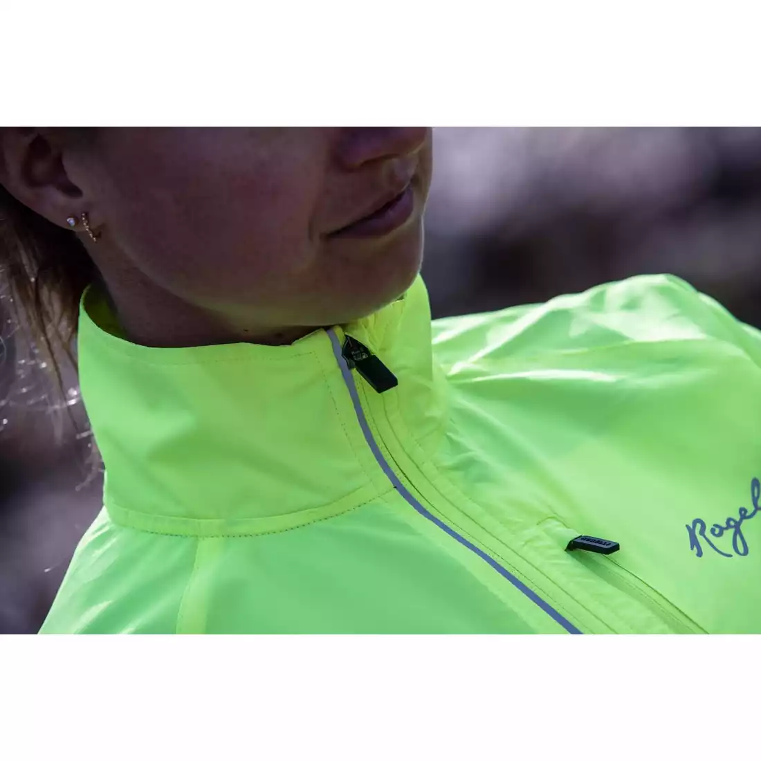 Rogelli CORE női kabát, széldzseki futáshoz, fluor