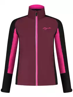 Rogelli ENJOY II női kabát, széldzseki futáshoz, bordó-fekete-rózsaszín