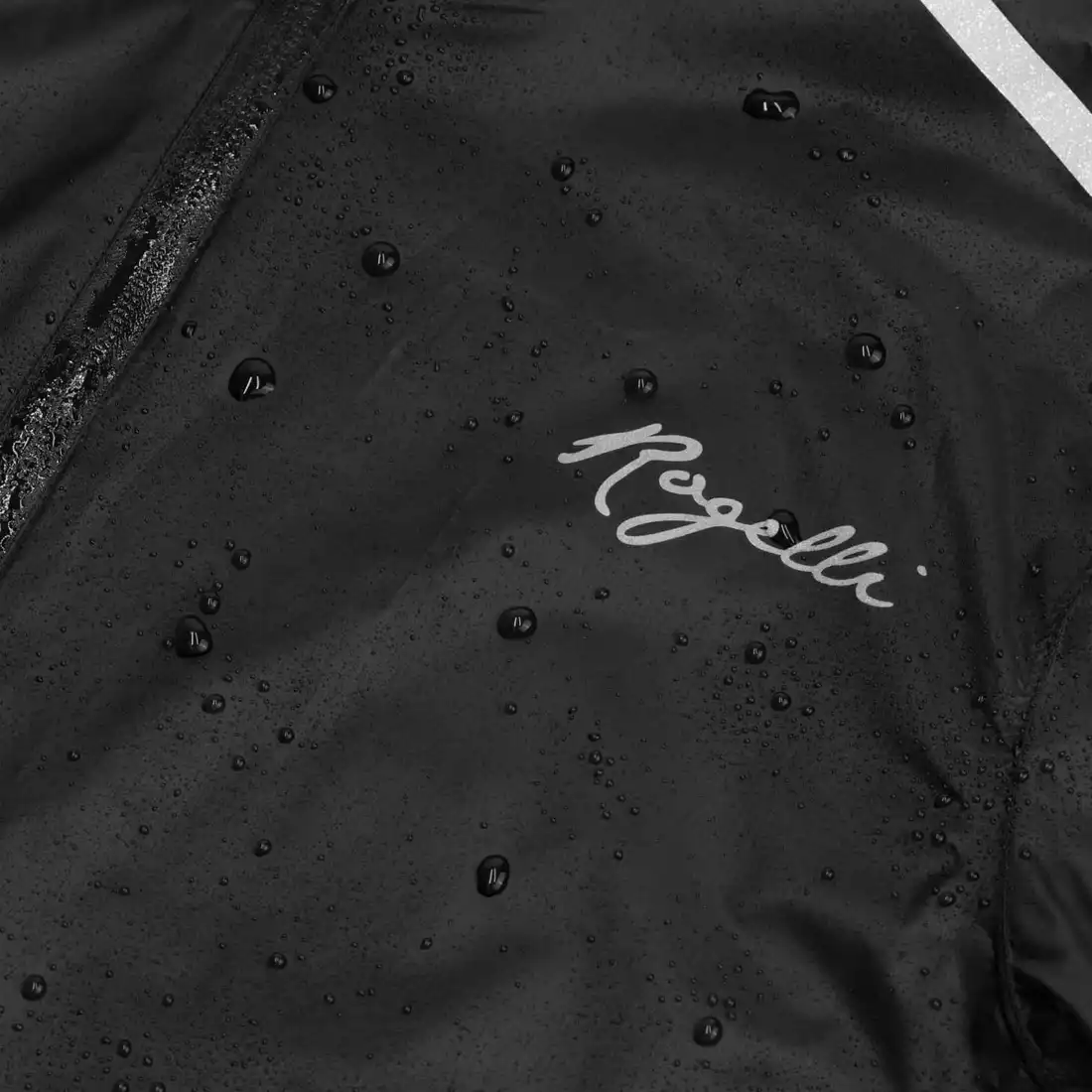 Rogelli ESSENTIAL női kerékpáros esőkabát, fekete