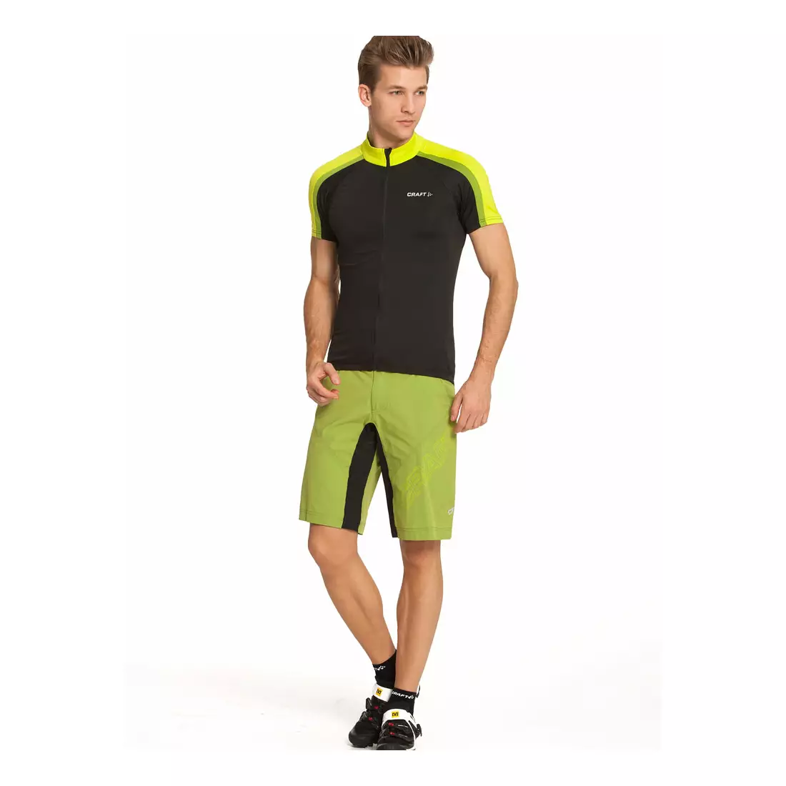 CRAFT ACTIVE BIKE - férfi kerékpáros rövidnadrág 1900700-2643, szín: zöld