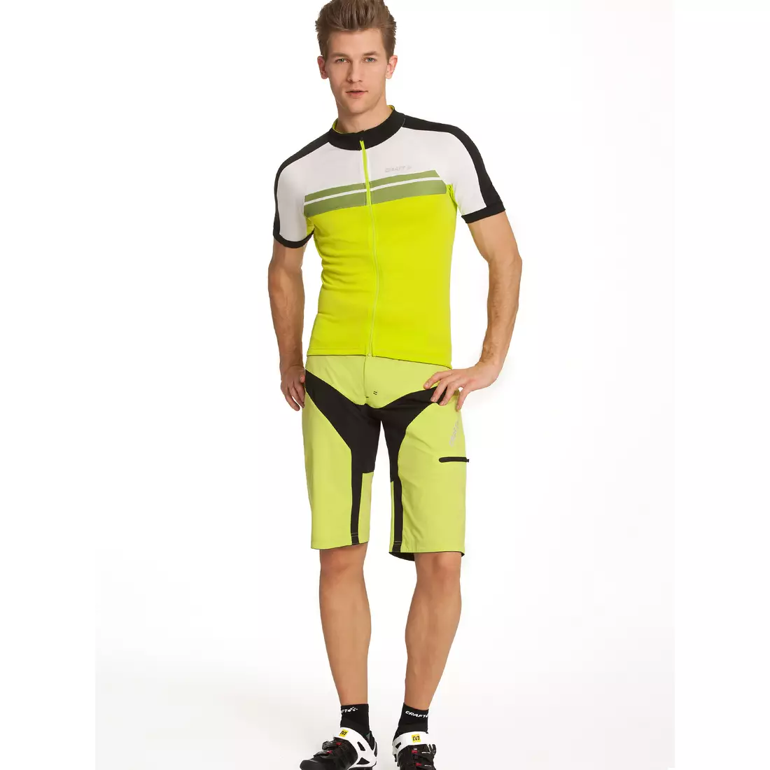 CRAFT Trail Bike Shorts férfi kerékpáros rövidnadrág 1902632-2645, szín: zöld