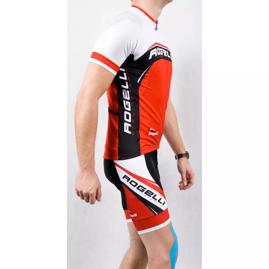 ROGELLI ANCONA - férfi kerékpáros mez, fehér és piros