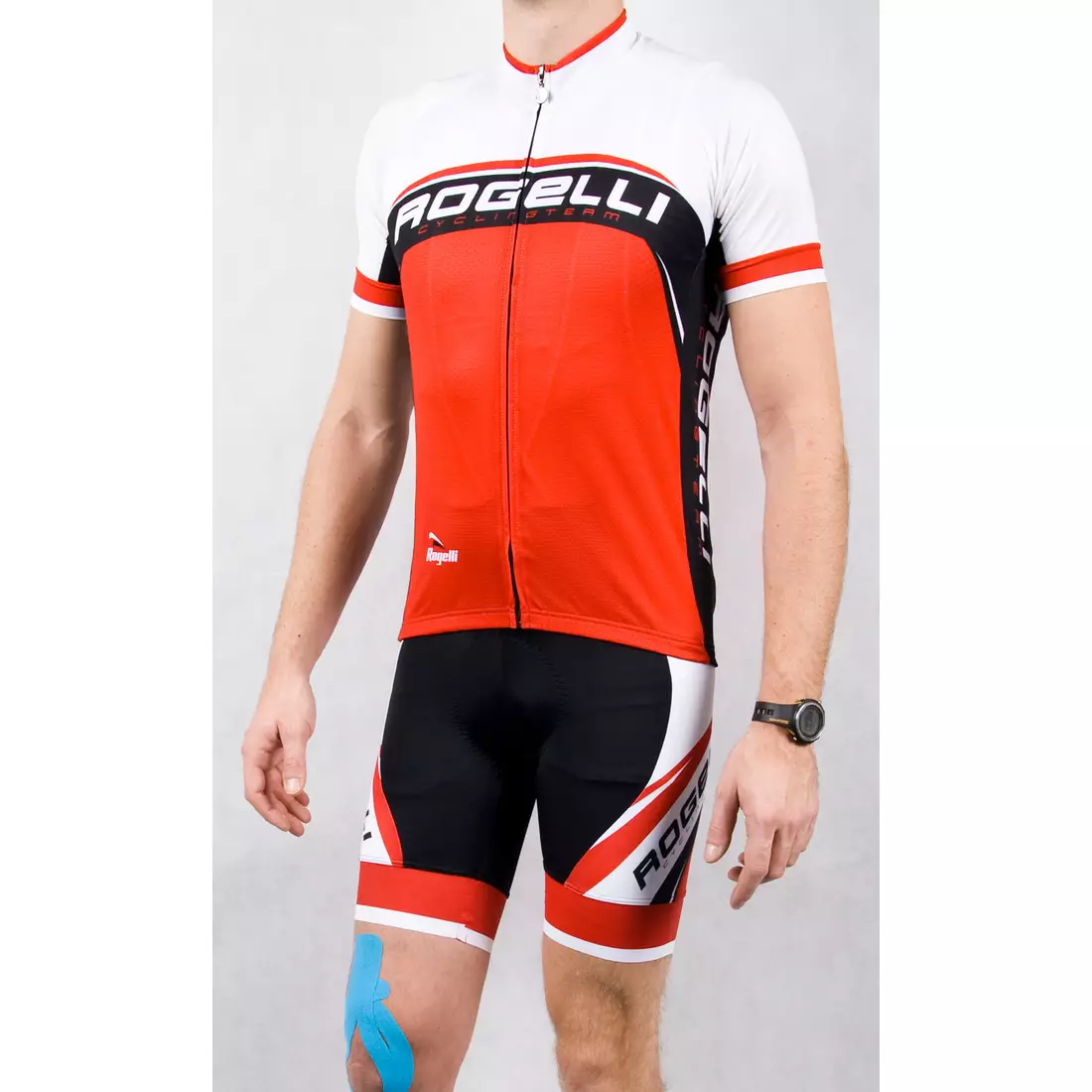 ROGELLI ANCONA - férfi kerékpáros mez, fehér és piros