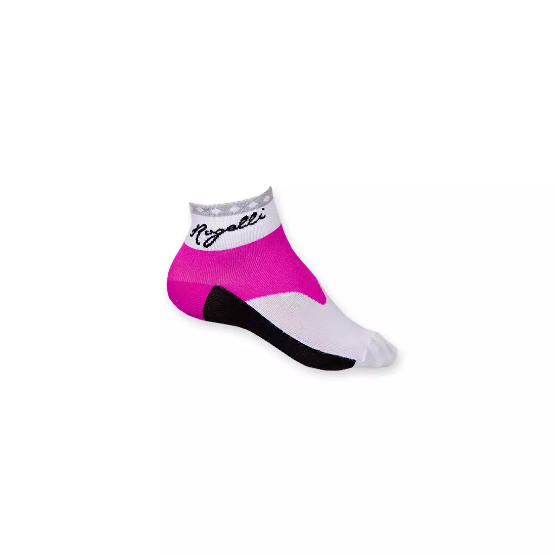 ROGELLI RCS-07 - Q-SKIN  - női kerékpáros zokni, fehér és rózsaszín