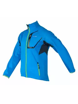 SHIMANO kerékpáros kabát, Softshell ECWJATWLS13, kék-zöld