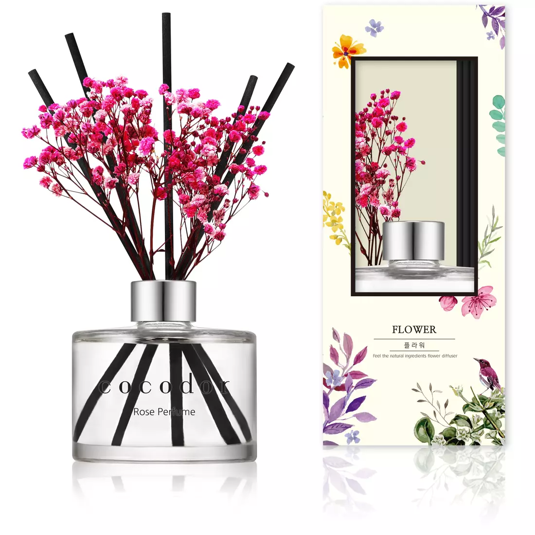 COCODOR aromadiffúzor botokkal és virágokkal, rose perfume 200 ml
