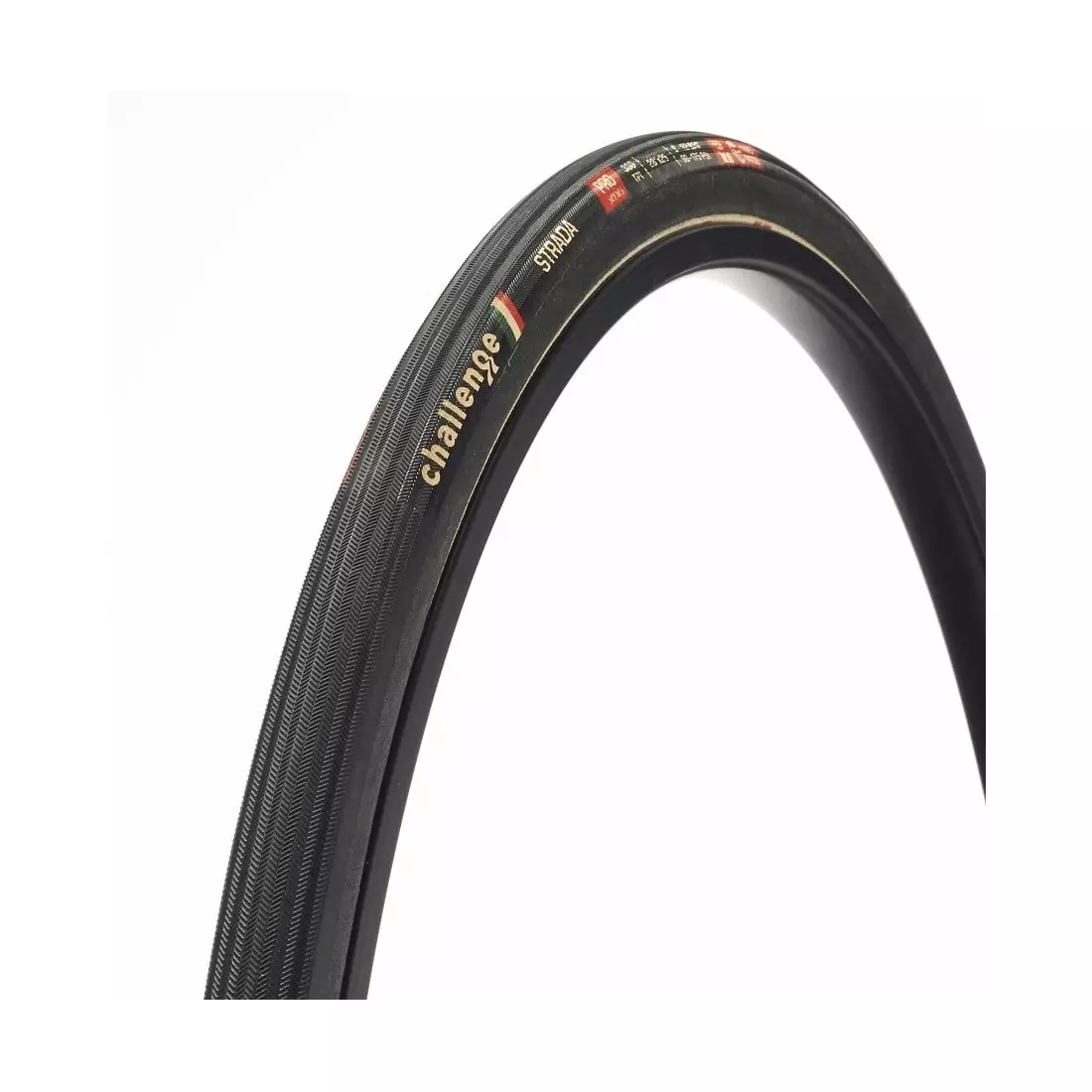CHALLENGE STRADA országúti kerékpár gumi, cső alakú 28&quot; (700x25mm) 300 TPI, fekete