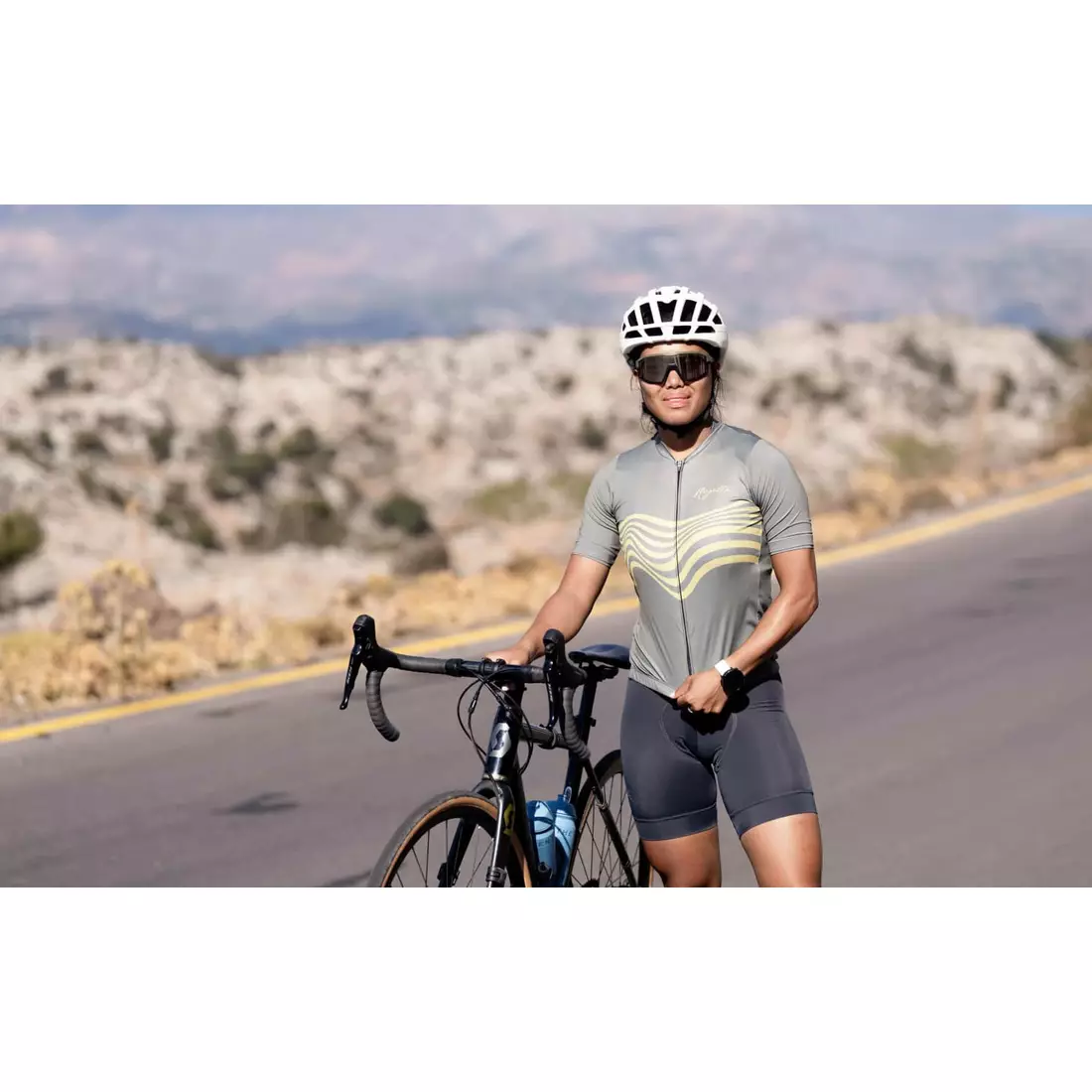 Rogelli DIAGA női kerékpáros mez, zöld-arany