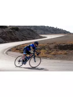 Rogelli FUSE II férfi kerékpáros kantáros rövidnadrág, fekete és kék