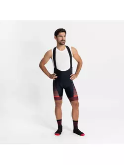 Rogelli HERO II férfi kerékpáros kantáros rövidnadrág, fekete és gesztenyebarna