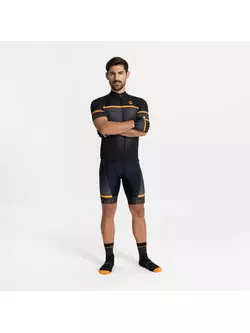 Rogelli HERO II férfi kerékpáros mez, fekete és narancssárga