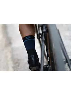 Rogelli HERO II kerékpáros/sport zokni, fekete és kék
