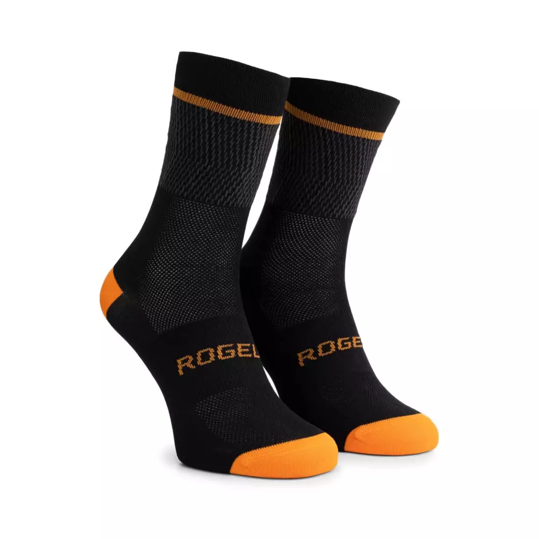 Rogelli HERO II kerékpáros/sport zokni, fekete és narancssárga