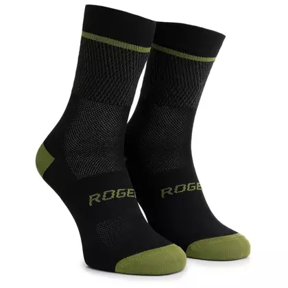 Rogelli HERO II kerékpáros/sport zokni, fekete és zöld