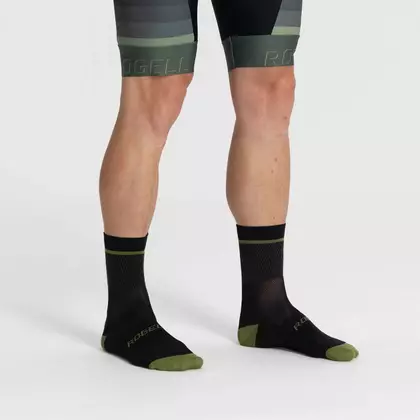 Rogelli HERO II kerékpáros/sport zokni, fekete és zöld