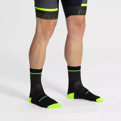 Rogelli HERO II kerékpáros/sport zokni, fekete-fluor