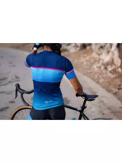 Rogelli IMPRESS II női kerékpáros mez, kék-rózsaszín
